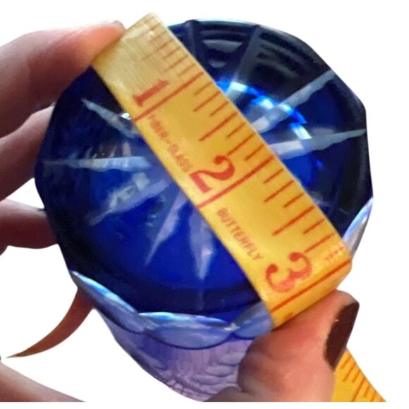 SINGLE Cased Cut to Clear Cobalt Royal Blue Highball Tumbler - Picture 6 of 7